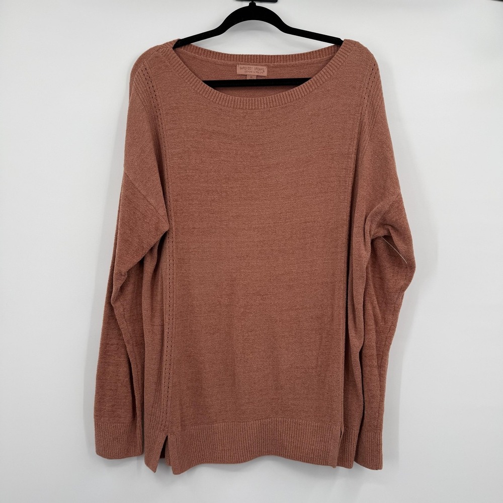 Barefoot Dreams Sweatshirt Womens XL Pink‎ Pullover Lightweight Collarless Knit